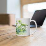 Aquarell Hanfblatt Tasse – Entspannendes Design für Natur- und Pflanzenliebhaber