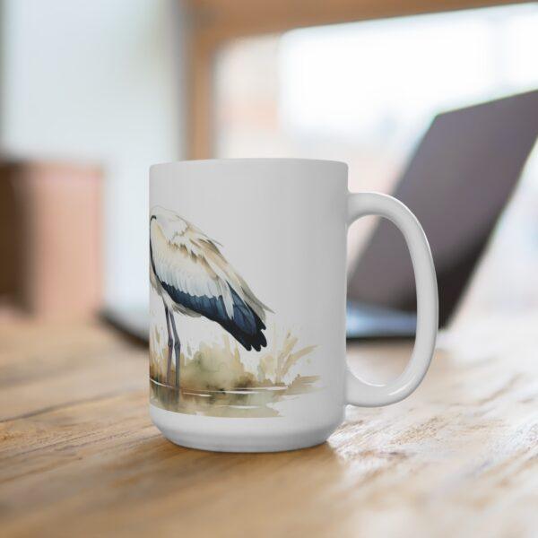 Storch Aquarell Tasse - Eleganter Becher für Natur- und Vogelliebhaber