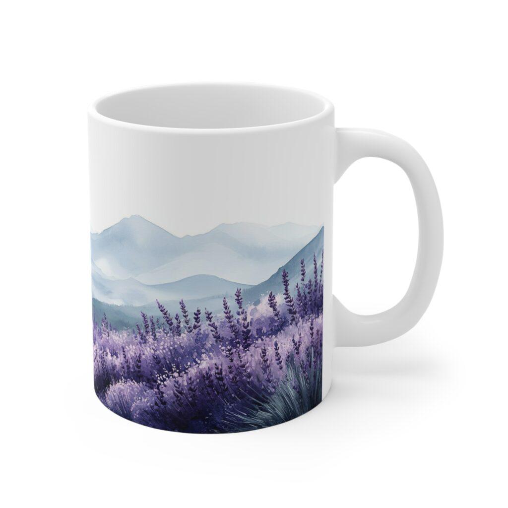 Lavendel Aquarell Tasse - Perfekte Kaffeetasse für Entspannungsliebhaber, Spülmaschinen- und Mikrowellengeeignet