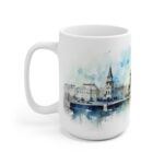 Weiße Tasse mit Watercolor Kreml Motiv – Perfektes Geschenk für Reisefreunde und Entdecker