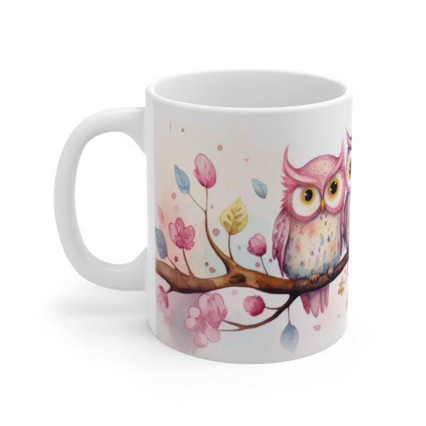 Eulen Aquarell Tasse - Kinderfreundlicher Becher mit Vogelmotiv für kleine Naturfreunde