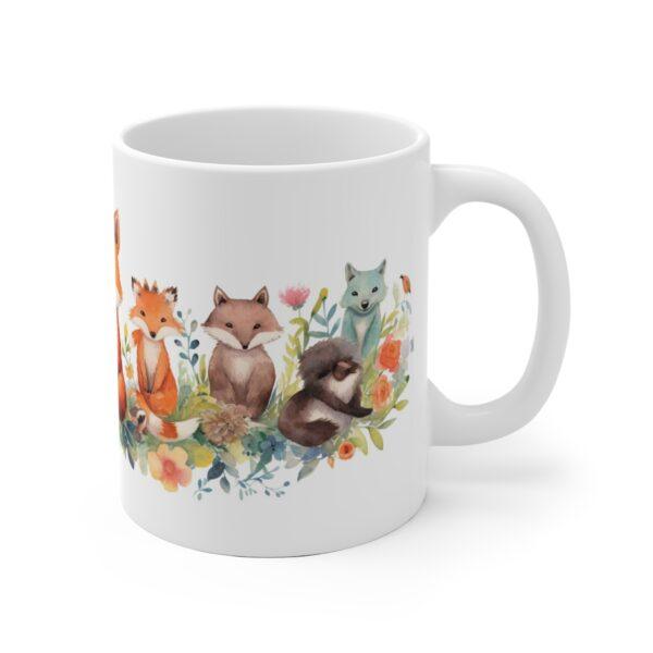 "Personalisierte Aquarell-Tasse mit Waldtier-Motiven – Perfektes Geschenk für Tier- und Naturfreunde"