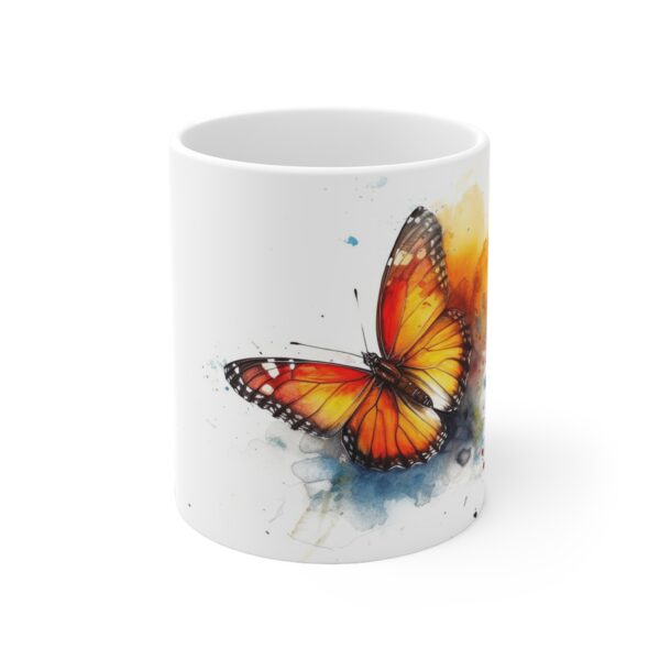 "Farbenfrohe Aquarell Schmetterling Tasse aus Keramik - Ideal für Kaffee und Tee, Perfektes Geschenk"