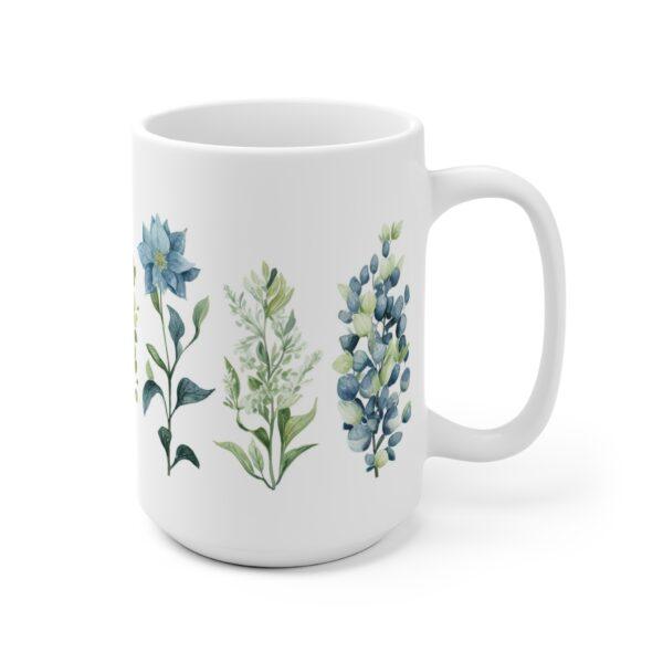 Aquarell Pflanzen Kaffeetasse - Bedruckte Geschenkidee mit Blumenmotiv