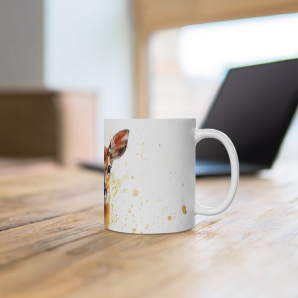 Aquarell Rehkitz Tasse - Keramiktasse für Naturfreunde, Mikrowellengeeignet