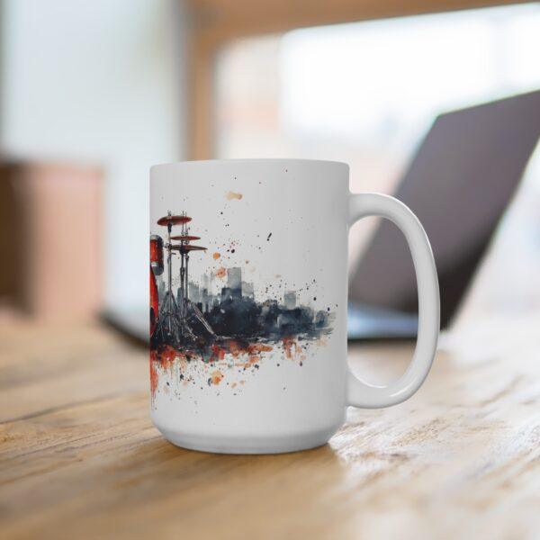 Keramiktasse mit Drumset Aquarell Design - Ideal für Musikliebhaber