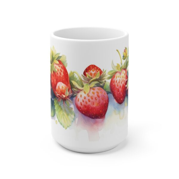 Aquarell Tasse mit Erdbeeren – Ideal als Geschenk für Erdbeerliebhaber