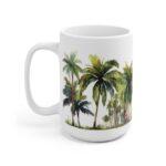 Aquarell Tasse mit Palmenmotiv – Ideal für Kaffeeliebhaber und Urlauber!