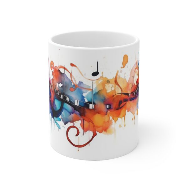 Abstrakte Musiknoten Tasse im Aquarellstil – Becher für Musikliebhaber und Kreative