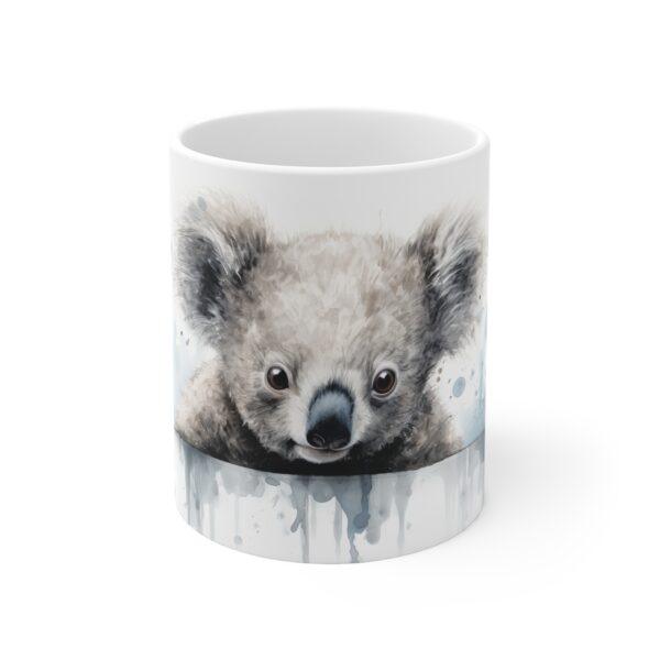 Weiße Keramik Tasse mit Koalabär im Aquarell Stil – Perfekte Geschenkidee für Tierliebhaber und Kinder