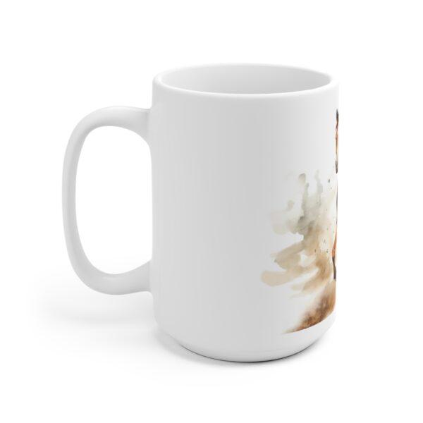 Weiße Aquarell Pferde Tasse - Kreatives Geschenk für Pferdefans