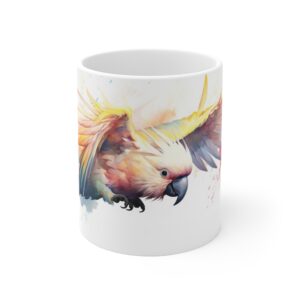 Kreative Kaffee Tasse mit Aquarell Kakadu – Ideales Geschenk für Vogelliebhaber