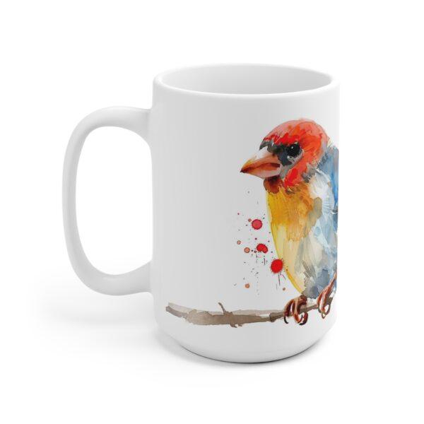 Aquarell Zebrafink Vogel Becher – Stylischer Kaffeebecher für Vogel-Liebhaber