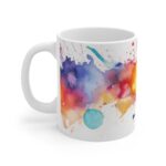 Abstrakte Wasserfarben Tasse – Künstlerischer Aquarell Becher für Kunstliebhaber und Kreative