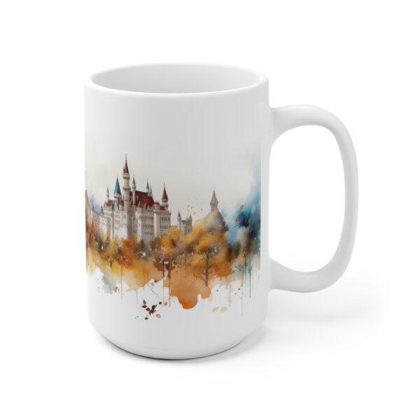 Aquarell Tasse Neuschwanstein Motiv – Perfektes Geschenk für Reisefreunde und Entdecker in Bayern