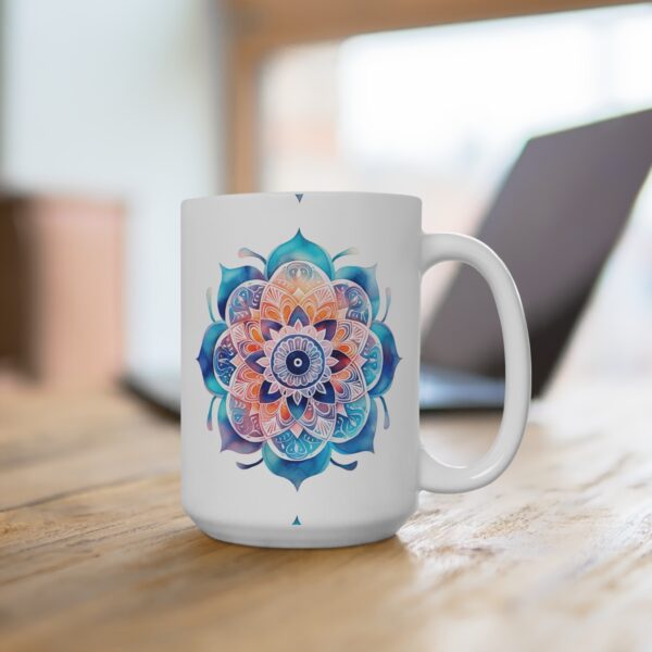 Lebensblume Mandala Tasse - Spirituelles Aquarell Design für Meditation und Entspannung