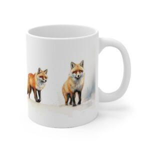 Winterfüchse Aquarell Tasse - Charmanter Fuchs Becher für Tierliebhaber und Winterfreunde