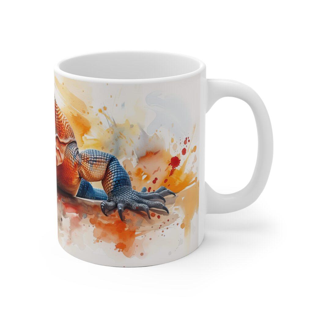 Komodo Dragon Wasserfarben Keramiktasse - Kunstvolle Tasse f&uuml;r Tee und Kaffee