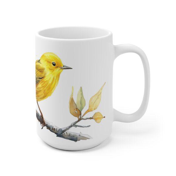 Gelber Grasmücken Vogel Aquarell Becher - Keramiktasse mit Vogelmotiv