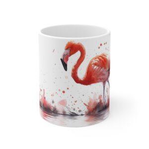 Flamingo Aquarell Tasse - Eleganter Becher für Vogelliebhaber und Kunstfans