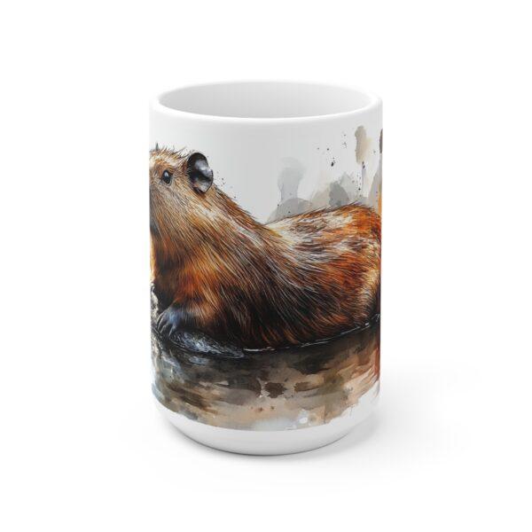 Aquarell Capybara Tasse - Kaffeetasse für Tier- und Naturfreunde mit süßem Nagetier-Design