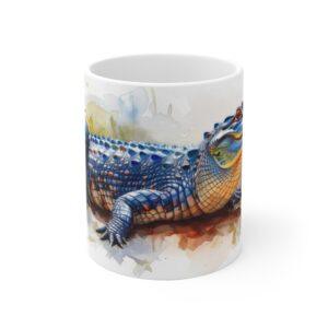 Krokodil/Alligator Aquarell Tasse - Wildtier Design Becher für Tierliebhaber und Abenteurer