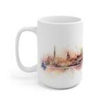 Aquarell Skyline Hamburg Kaffeetasse – Bedruckte Geschenkidee für Stadtliebhaber