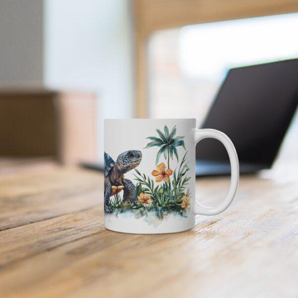 Aquarell Tasse mit Landschildkröte - Perfekte Kaffeetasse für Tierliebhaber