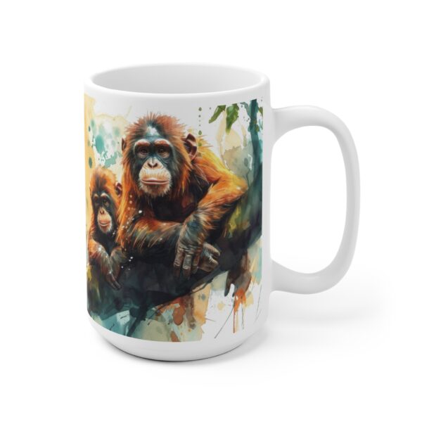 Zwei Affen im Baum Aquarell Tasse - Naturinspirierter Becher für Wildtierliebhaber und Naturfreunde