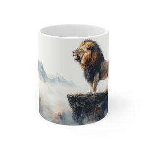 Aquarell Tasse mit Löwen-Motiv - Kaffeetasse für Tierliebhaber im Wildtier-Design