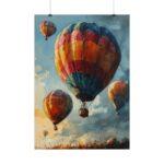 Bunte Aquarell Heißluftballon Poster - Farbige Wanddeko für jedes Zimmer