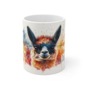 Lustige Lama Kaffeetasse – Aquarell-Design für Tier- und Naturfreunde