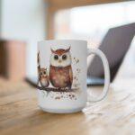 Kindgerechte Eulen Aquarell Tasse - Niedlicher Becher für Kinder und Tierfreunde