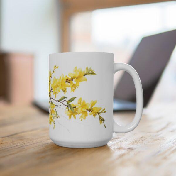 Weiße Keramik Tasse im Aquarell-Design - Ideales Geschenk für Blumenliebhaber