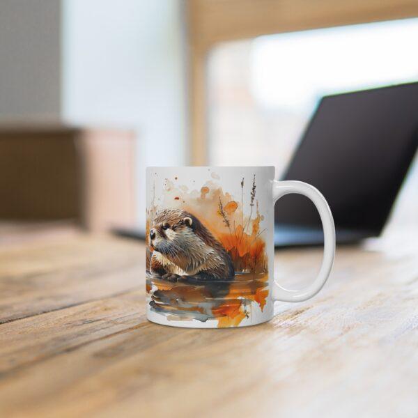 Keramiktasse mit Aquarell-Ottermotiv - Ideal für Tierliebhaber