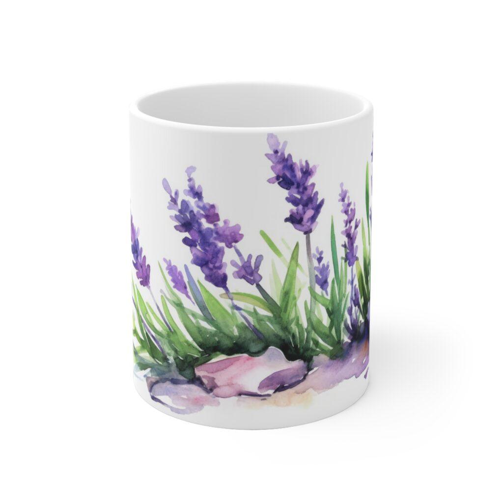 Lavendel Aquarell Tasse - Beruhigendes Blumenmotiv f&uuml;r Entspannung und Genuss