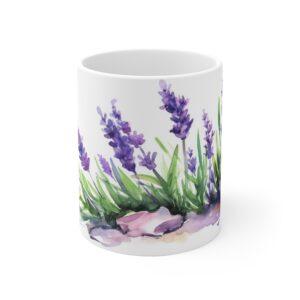 Lavendel Aquarell Tasse - Beruhigendes Blumenmotiv für Entspannung und Genuss