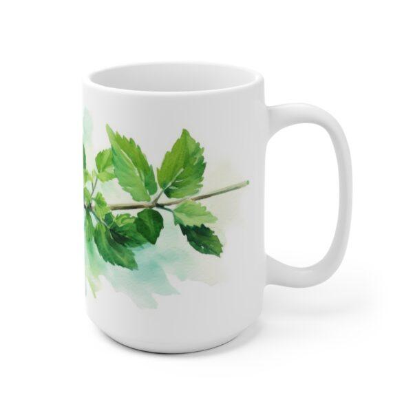 Erfrischende Minze Aquarell Tasse – Ideal für Teeliebhaber und Naturfreunde