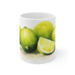 Erfrischende Limetten Aquarell Tasse - Zitrus Design für Vitalität und Genuss