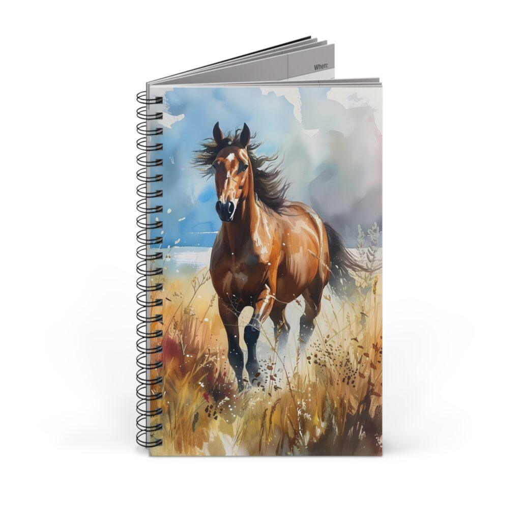 Aquarell Pferd Notizbuch &ndash; Blanko, Linierte & Punktraster Seiten, Ideal f&uuml;r kreative Notizen und Planungen