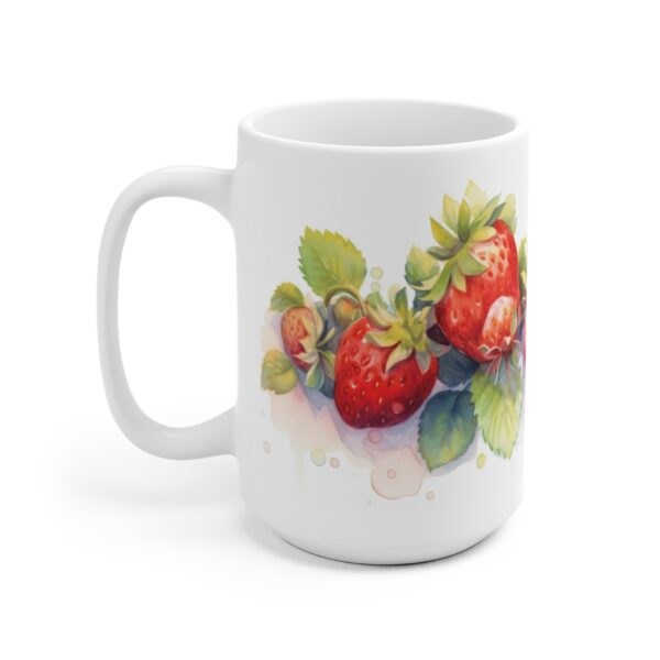 Aquarell Tasse mit Erdbeeren – Ideal als Geschenk für Erdbeerliebhaber