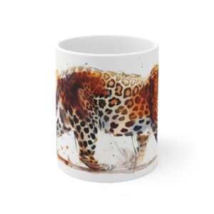 Leopard Aquarell Tasse - Becher im Wildtier Design für Natur- und Tierliebhaber