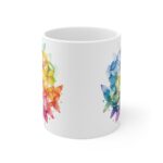 Weiße Keramik Tasse mit Aquarell Lebensblume - Ideal für spirituelle Geschenke