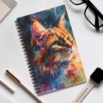 Süße Katze Aquarell Notizbuch - Blanko, Liniert, Punktraster und Planer Optionen