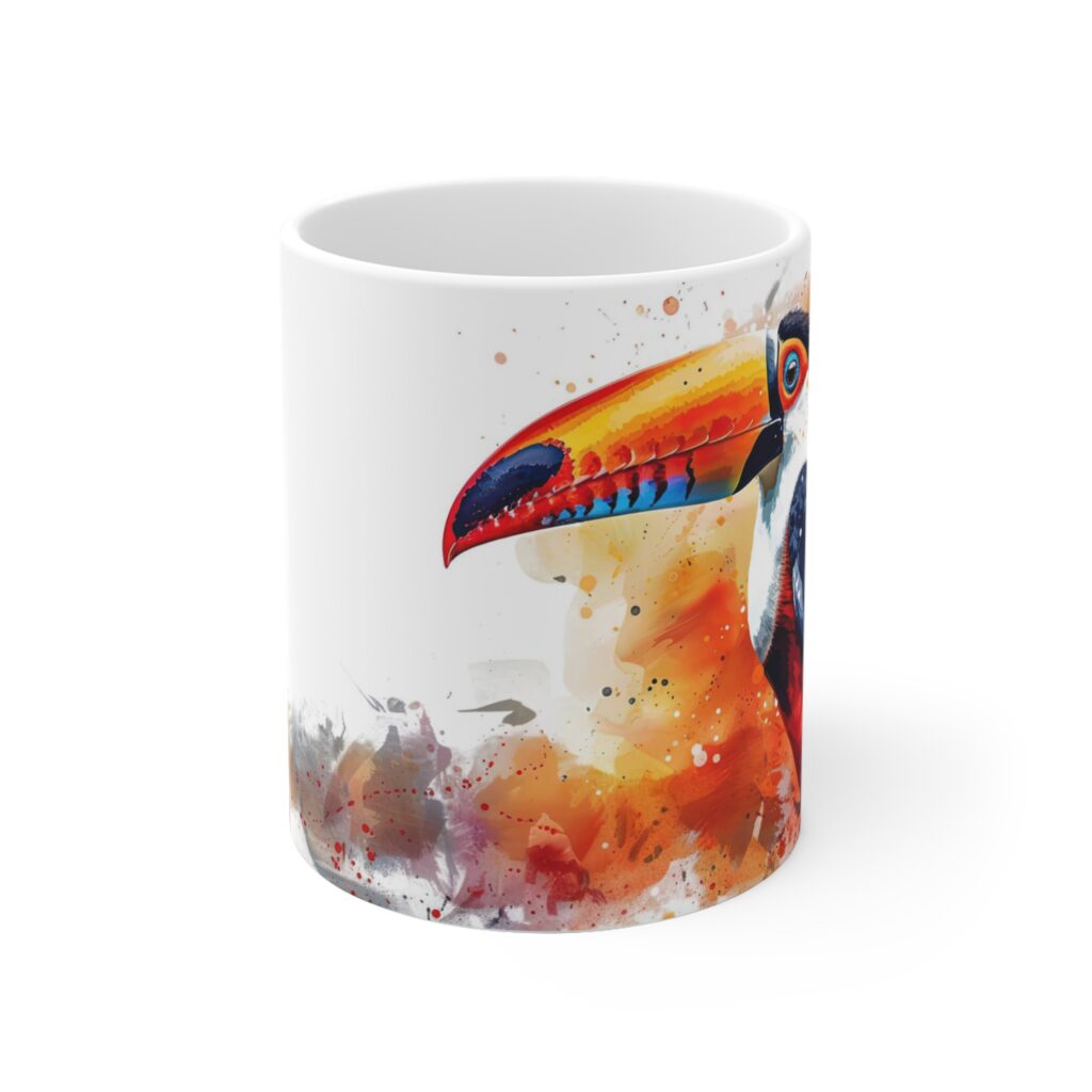 Tukan Vogel Aquarell Keramik Becher - Stilvolles Design f&uuml;r jeden Anlass