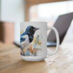 Magpie Bird Aquarellbecher aus Keramik - stilvolles Design für jeden Anlass