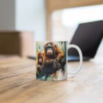 Zwei Affen im Baum Aquarell Tasse - Naturinspirierter Becher für Wildtierliebhaber und Naturfreunde