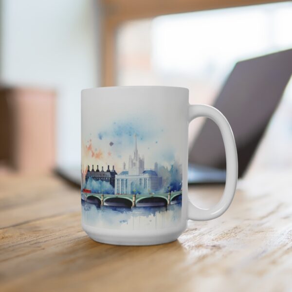 Weiße Tasse mit Watercolor Big Ben Motiv – Perfektes Geschenk für Reisefreunde und Weltenbummler