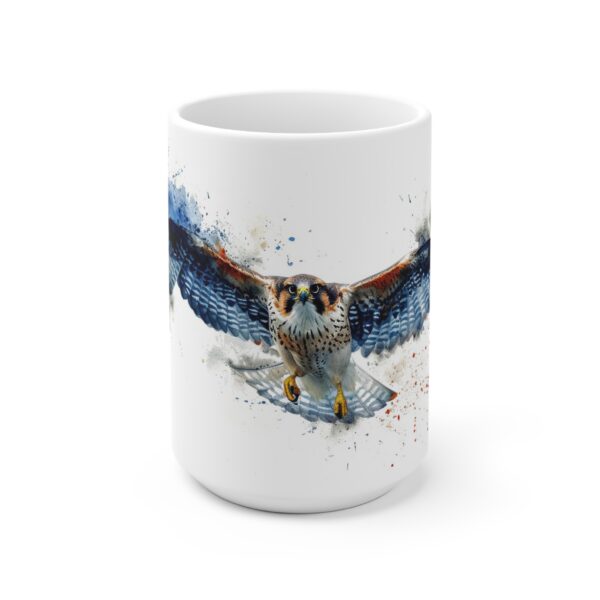 Aquarell Tasse mit Fliegendem Falken - Keramik für Künstler und Naturliebhaber