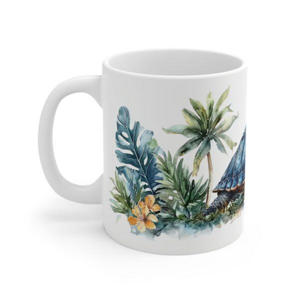 Aquarell Tasse mit Landschildkröte - Perfekte Kaffeetasse für Tierliebhaber